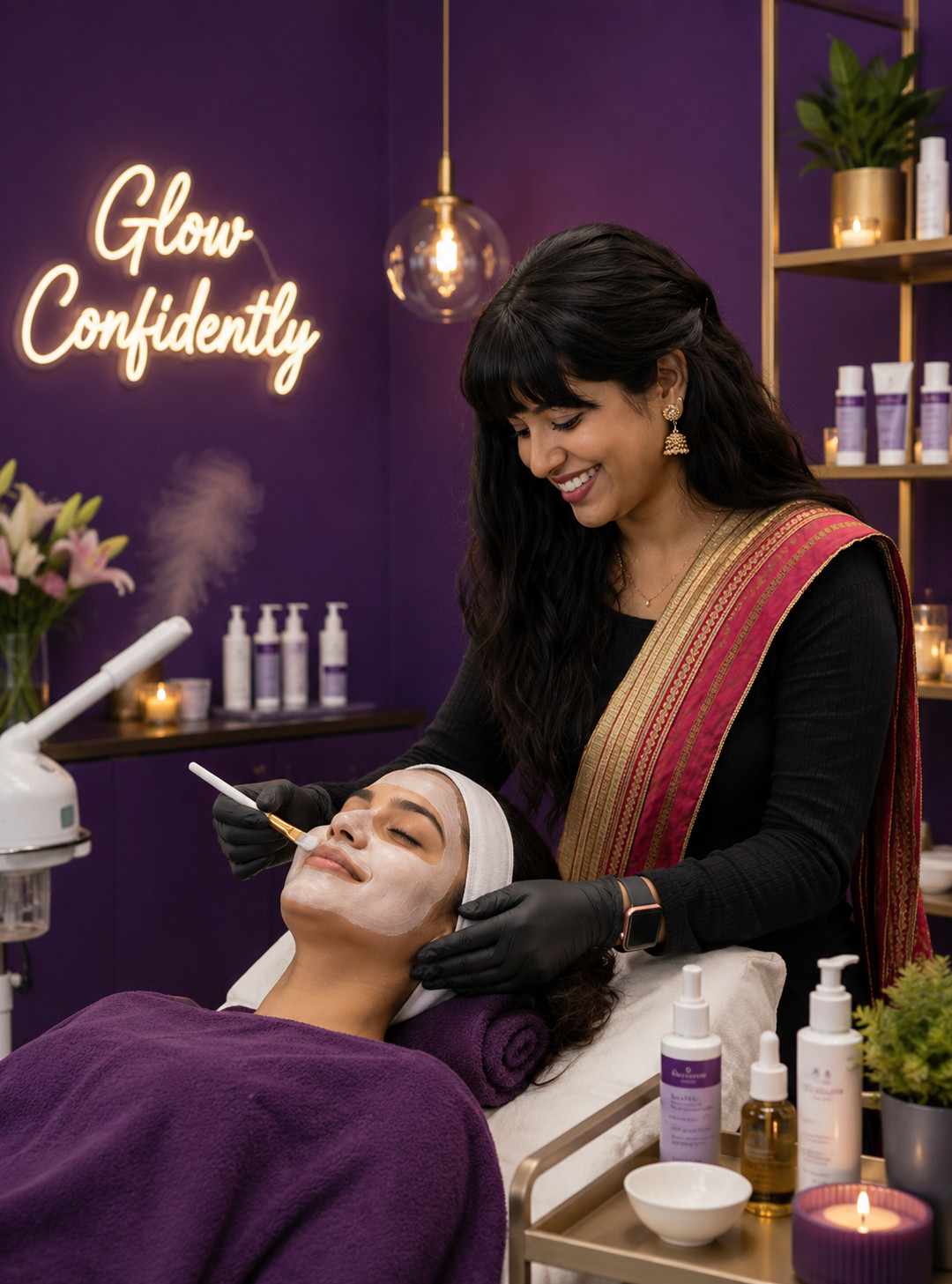 Facial treatment and glowing skin care service
