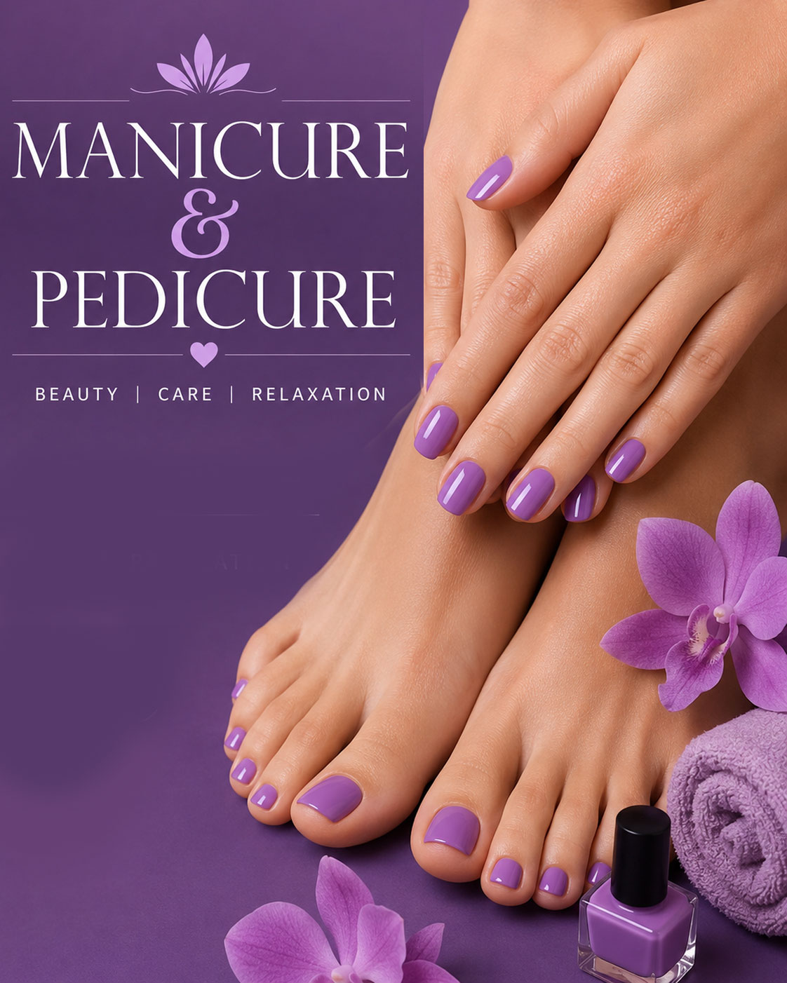 Manicure and pedicure nail care service